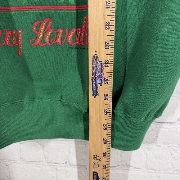 Vintage 90's Christmas Sweatshirt Beary Lovable Women XL Green USA Ugly Sweater - Picture 7 of 12